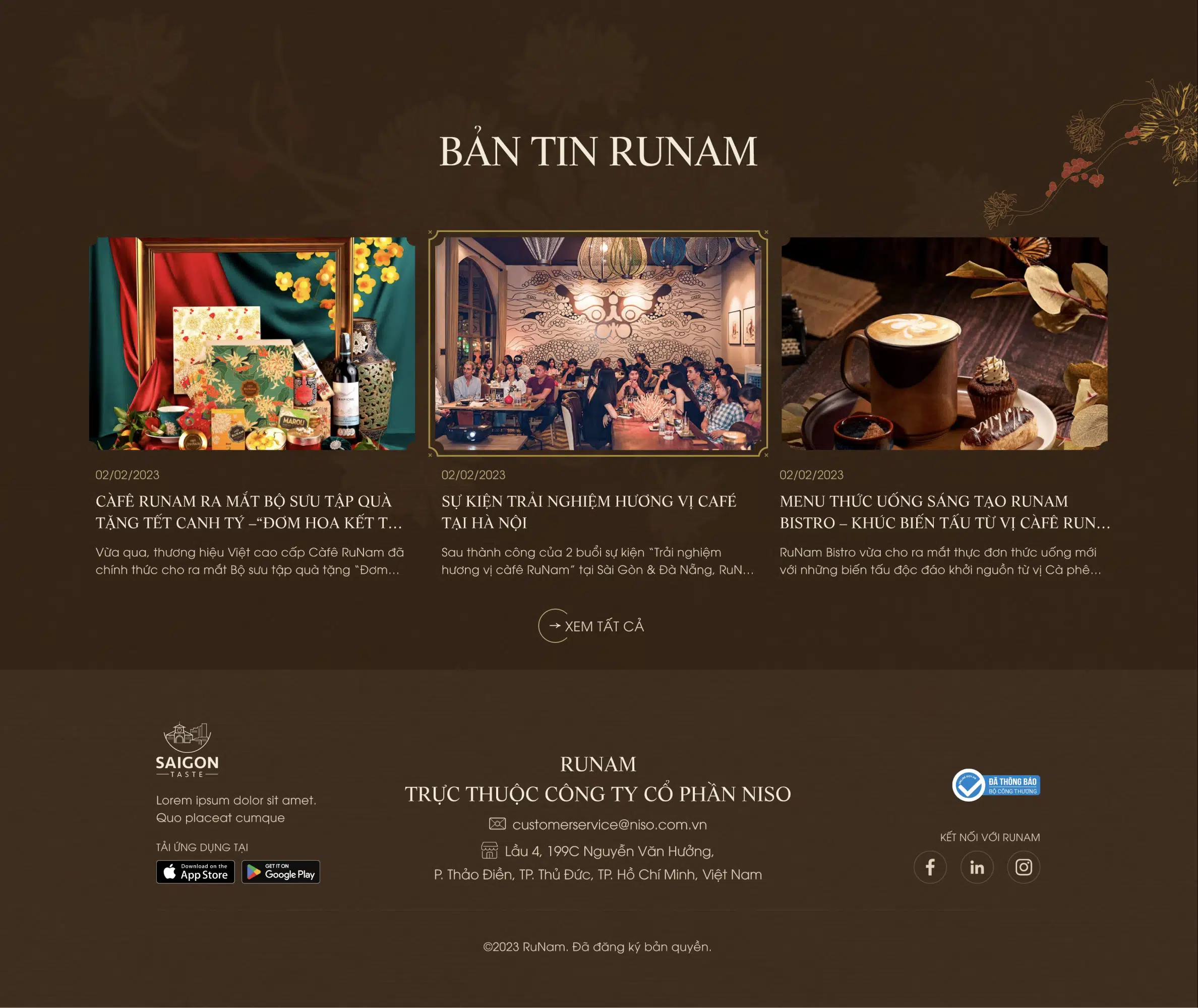 homepage runam footer