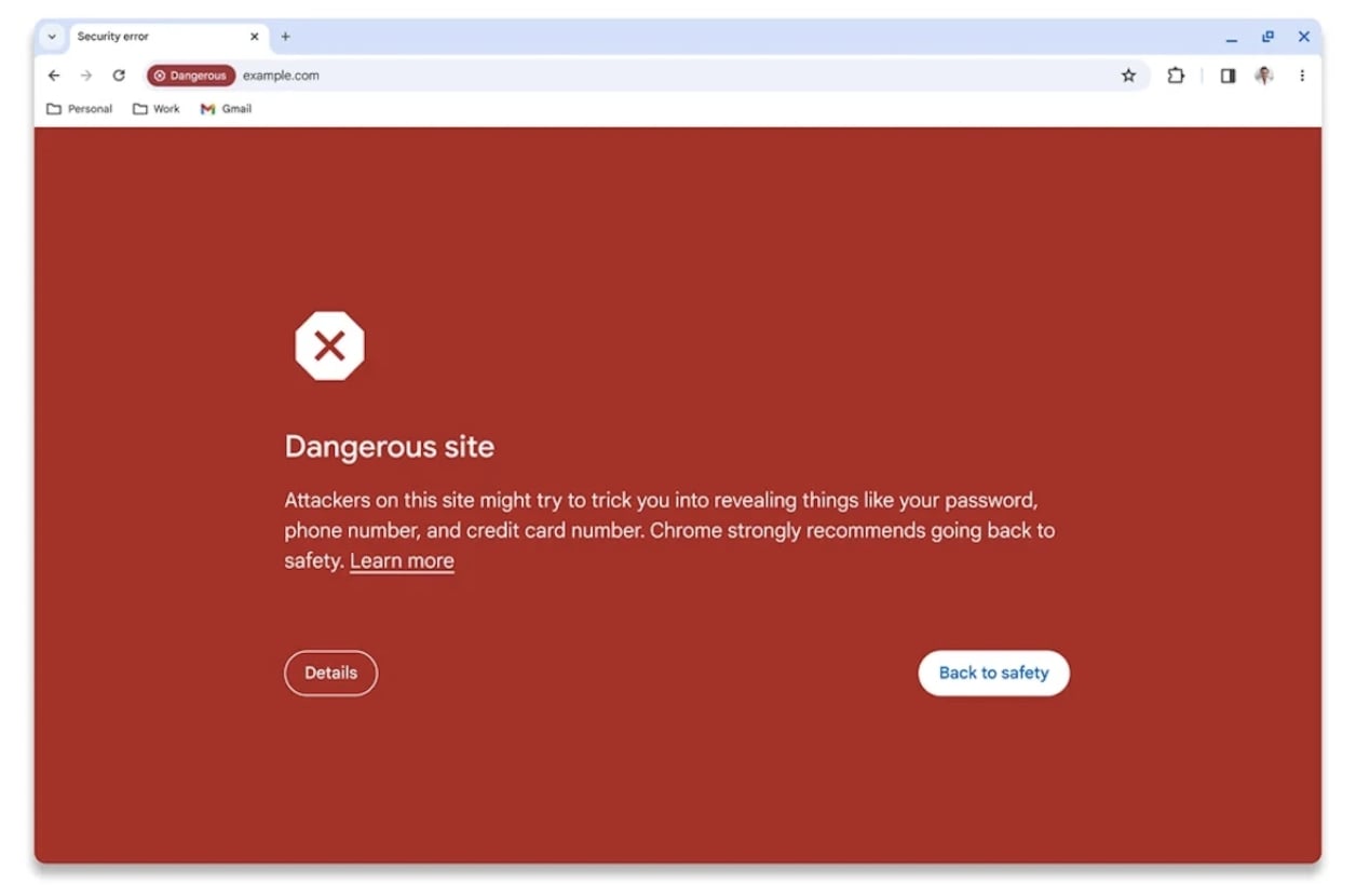 Tính năng bảo vệ chống lừa đảo của Chrome sẽ hoạt động đồng thời cho tất cả người dùng.