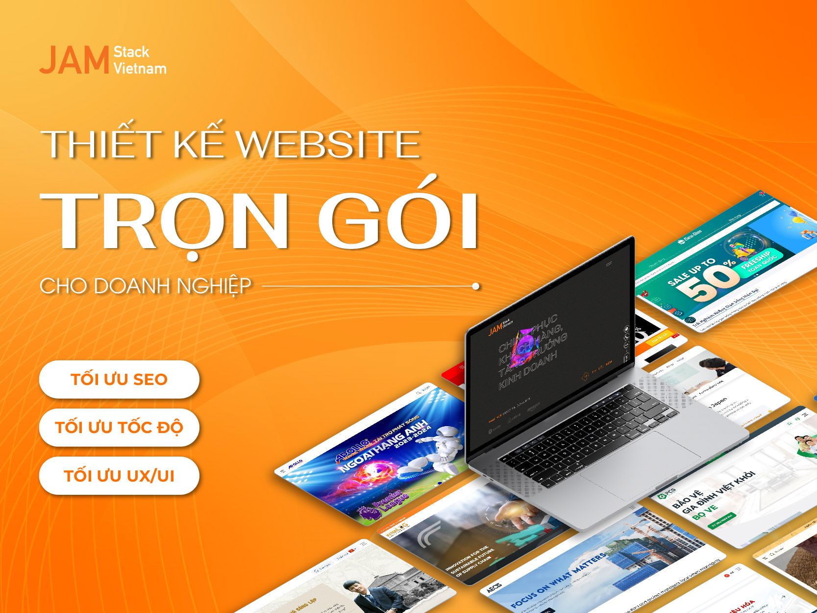 Thiết kế web trọn gói - chuẩn SEO cùng JAMstack Vietnam 
